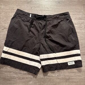 Banks Journal Swim‎ Trunks Mens 28 Black Striped Surf Summer Costal Beach Swim